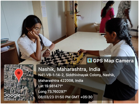Volleyball game showing students engaged in competitive indoor sports