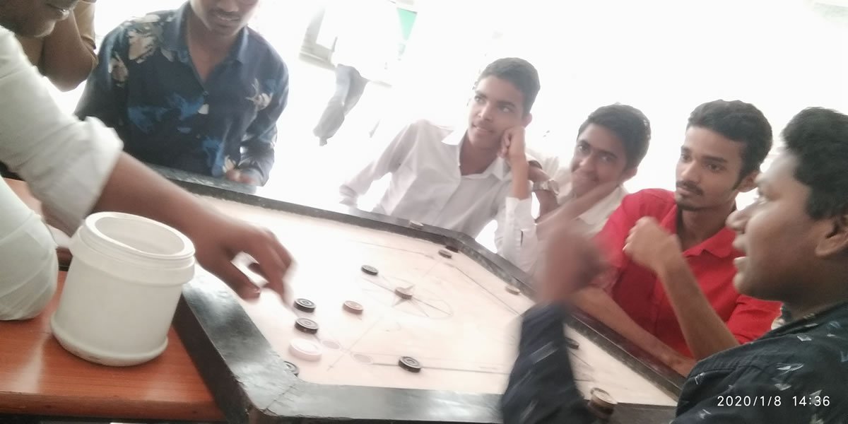 Students engaged in athletic training and physical conditioning